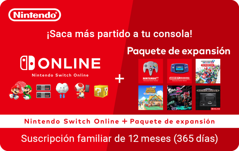 Nintendo Switch Online + Paquete de Expansión familiar